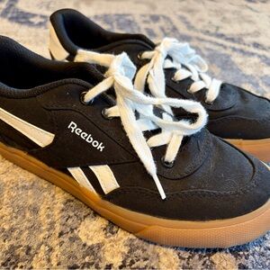 Reebok Kids Black and White Sneakers with Brown Soles